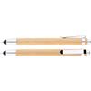 MPM Quality Penna a sfera in bambù, pubblicità aziendale e ufficio, con gomma per controllo touch screen e clip in metallo, legno, Eco friendly, 1 confezione da 5 penne a sfera - 1 penna