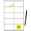 Gicaprice ETICHETTE FORMATO A4 BIANCHE OPACHE - FACILMENTE SCRIVIBILI CON PENNA - MATITA - OPPURE STAMPABILI CON STAMPANTE LASER, INK (BIANCO, 10 PER FOGLIO - 20 FOGLI)