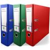Netuno 3 raccoglitori A4 blu verde rosso 2 anelli dorso 8 cm raccoglitore documenti ufficio cartone Rivestito in Polipropilene con Meccanismo a Leva organizer faldone documenti classificatore