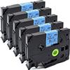 NEOUZA ACD.auto - 5 cartucce a nastro laminato, compatibili con Brother P-Touch Tze TZ, 12 mm x 8 m TZe-531 Black on Blue