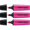 STABILO Lot de 3 Surligneurs BOSS ORIGINAL Rechargeable Pte Biseautée 2 - 5 mm Lilas