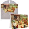 GDSHJKLW Biglietto di auguri bianco con galline arrosto e gallina, con buste, 10,2 x 15,2 cm, biglietti di ringraziamento, biglietti per tutte le occasioni, colore grigio, per Natale, vacanze