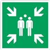 Social Crazy GLOBAL CARTELLO SEGNALETICO QUADRATO - SIMBOLO PUNTO DI RACCOLTA - Adesivo Extra Resistente, Pannello in Forex, Pannello In Alluminio (40 cm Lato, Adesivo)