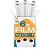 Akitaink 6 rotoli pellicola trasparente per imballaggio, film estensibile spessore 23 my, 2,4 Kg, altezza 50 cm lunghezza 250 metri Extra Resistente per Spedizioni e Traslochi Made in Italy