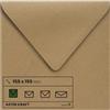 Netuno 25 buste lettera quadrate carta kraft marrone 155 x 155 mm 100g Aster Kraft buste da lettera quadrate vintage carta riciclata per matrimonio inviti battesimo buste quadrate marroni
