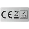 Etikettenshop Thon CE + WEEE + RoHS, pellicola in polietilene, 30 x 15 mm, argento (100)