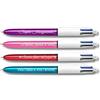 KDO 3D Penna BIC 4 Colori Brillante Personalizzata - Regalo utile per Ufficio Scuola - Incisione Personalizzata