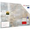 ALLboards Lavagna magnetica in acciaio CEMENTO DORATO 90x60cm METALboards lastra adatta per tutti i tipi di calamite + set di accessori GRATIS