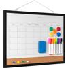 Cazeyoo Lavagna bianca magnetica cancellabile a secco, 43,2 x 33 cm, lavagna magnetica in sughero, planner mensile riutilizzabile con 8 pennarelli, gomma, magneti e puntine, lavagna cancellabile a secco per