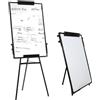 OHMG Lavagna bianca cancellabile su piede, lavagna magnetica da cavalletto, 60 x 90 cm, altezza regolabile con supporto, Whiteboard telaio in alluminio, mobile Paperboard pieghevole da tavolo da conferenza
