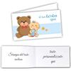 Mr Pubblicità - Stampa Inclusa - 60 Bigliettini Bomboniere Personalizzati per Battesimo, Primo Compleanno, Nascita - Bimbo Bimba - Etichette(Orsetto Bambino)