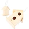 Alomejor Innovativa Casetta per gli Uccelli in Legno Perfetta Come Regalo per gli Amanti degli Uccelli Adatta per Uccellini di Piccola Taglia 1pz (Doppio piano a due fori n. 2)