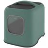 Rotho MyPet Biala - Lettiera per gatti con cappuccio e pala, in plastica (PP riciclato), colore: verde/antracite (51,0 x 39,5 x 44,3 cm)