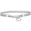 L&J Pets Uk Collare per cani in metallo, finitura cromata, 2 e 3 file, collare antiscivolo per cani (2 file, 45 cm)