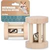 Domee Gioco Roll Bell Legno Naturale Piccolo Animale Giocattolo Coniglio Criceto Gerbillo Rotolamento Rosicchiamento Masticare Denti Salute Rullo Legno Tubo
