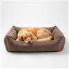 4L Textil Teo Cuccia per Cani Letto per Cani Letto Cuccia Cane Cuscino Cane taglia Media Divano Marrone (100x80 cm, Marrone)