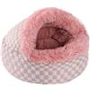 Mateju Cuccia Cane Ciambella di Peluche, Lettino Gatto Cane Interno in Peluche Morbida Forma Conchiglia Letto Gatto Cuccia Lavabile per Animali Domestici con Fondo Antiscivolo (Rosa,40cm)