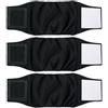 Hixingo 3 Pezzi Pannolini Cane Maschio, Altamente Assorbenti Pannolini per Cani Maschi, Mutande Riutilizzabili per Cani in Calore, Pannolini a Fascia per Cani Maschi (L,Nero)