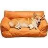 Mozzeilee Divano letto per gatti, per gatti e cani di piccola taglia, in ecopelle impermeabile, con fodera rimovibile e lavabile, fondo antiscivolo, cuscino calmante per cani (65 x 45 x 26 cm