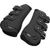 AMONIDA Stinchiere Cavallo Equitazione, Stinchiere Cavallo, Frontale Nero Traspirante Ammortizzante Parastinchi per Gambe di Cavallo per Lunghe Distanze, Salto Ostacoli Ed Esercizi(M)