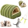 Knubbuf Puffazampa cuccia, puffazampa - cuccia termica 2 in 1, cuccias gatto interno con cuscino rimovibile, cuccias cane interno taglia piccola, nido accogliente in peluche, lavabile, antiscivolo (A, M)