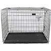 Pet's Solution - Kennel Trasportino Cani, Gatti o Pappagalli, in Metallo, Pieghevole, con Vassoio alla Base, Apertura Frontale - 120x77x90 cm