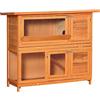PawHut Conigliera da Esterno in Legno con Rampa a 2 Piani Casetta per Porcellini d'India e Gabbia Casetta per Conigli Animali Piccoli 122x48x100 cm