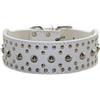 haoyueer Collare unisex in pelle borchiata per cani di taglia media e grande per Pitbull Doberman, taglia M, L, colore: bianco