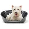 FERPLAST - Cuccia per cani e gatti - Cuccia per cani piccola - 100% plastica riciclata - Cuccia per cani lavabile - traspirante e antiscivolo - Siesta Deluxe, 54 x 35 x h 21,5 CM, BLACK