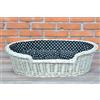 e-wicker24 Alles aus Weide e-wicker24 Naturale Cesta per Cani in Vimini Con Cuscino Morbido Rialzato - Divanetto Lettino Cuccia per Cane Taglia Piccola - Divanetto Calmante Animali