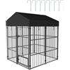 BingoPaw Grande Kennel Recinto cani esterno: Gabbia Canile Box per cani da esterno con Copertura Tettoia Impermeabile Protezione UV per Campeggio - con Pali in Metallo Robusto