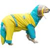 Blue Dream Island Shark Cosplay impermeabile con gamba, poncho impermeabile a quattro zampe con cappuccio con coda, giacca leggera e impermeabile, strisce riflettenti e foro di trazione, per cani di taglia media e