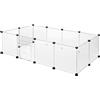 Froadp Recinzione per Animali Domestici Conigli da Esterno 145x75x48cm in Plastica, Recinto a Griglia con Porta per Cavie, Animali da Compagnia, Gabbia per Cuccioli, Hamster (Bianco Traslucido)