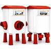 MGidea KIT MANGIATOIA ABBEVERATOIO GALLINE DISPENSER AUTOMATICO SISTEMA DISTRIBUTORE ACQUA MANGIME POLLAIO REGOLABILE GIARDINO PULCINI (12 KG + 11 Lt)