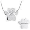 VCCWYQK Gioielli per cremazione per Cane/Gatto Impronta di Zampa per Ceneri ricordo commemorativo urna Ciondolo Collana per Uomini Donne Gioielli cremazione commemorativo Porta Ceneri per Animali