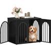 Hzuaneri 68 cm Gabbia per Cani, Tavolo Supplemento, Cuccia Moderna per Cani Interno, Gabbia per Cuccioli, Casetta per Animali, 3 porte, Porta ad arco, 49 x 68 x 56 cm, Nero