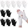 Trinkrittey 10 paia di guanti in cotone bianco nero guanti senza dita touch screen sottile guanto per mani asciutte dormire guanti idratanti