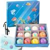 Genérico Palline da bagno - 12 pezzi con sorprese acquatiche a tema animale | Kit di palline di sale per bambini sotto la doccia | Regalo per viaggi, piscina, spiaggia o parco acquatico