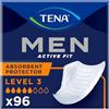 Tena Men Active Fit - Protezione assorbente livello 3, 6 confezioni da 16 (96 pezzi)