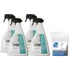 FEI FAN Set Pulizia: 4x Aquam Detergente Antimuffa, Potenziato Con Molecole Igienizzanti. Azione D'Urto Sbiancante + Spugna Magica Professionale, Resistente e ad Alta Intensità