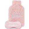 Barbie Donna Borsa dell'acqua calda e set di maschere per gli occhi | Cuscinetto termico peloso rosa per signore e ragazze e copriocchi per dormire in raso | Pacchetto regalo