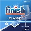 Finish Pastiglie per lavastoviglie Classic senza fosfati - pastiglie per lavastoviglie per la pulizia di base dei piatti - Confezione risparmio con 125 pastiglie Finish