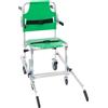 GramStudio Sedia pieghevole per scale con cinture di sicurezza, sedia a rotelle portatile, con 4 ruote universali, portata massima 159 kg