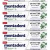 Mentadent 5x White System Dentifricio con Bicarbonato e Fluoro - 5 Flaconi da 75 ml, Pasta, Non aromatizzato