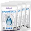 GiDeli Sale di Epsom - Solfato di magnesio, 4 x 5 kg, sale amaro per pediluvio e bagno completo, rilassamento e rilassamento muscolare, minerale puro per la cura del corpo, esfoliazione e giardino