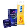 Durex Preservativi Lunga Durata 10 Profilattici Azione Ritardante + Durex Gel Lubrificante Massage 2in1 Ylang Ylang