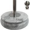FLAGLAND Base in marmo bianco e asta bandiera, altezza 3,0 m. Asta portabandiera telescopica in acciaio inox - argento lucido