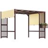 Outsunny Pergola Gazebo 3 x 2,5 m UV 30 + stabile resistente all'inverno, protezione solare regolabile con tetto apribile, per giardino, balcone, marrone scuro