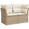 vidaXL Divano da Giardino con Cuscini a 2 Posti Beige in Polyrattan