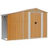 vidaXL Capanno da Giardino Marrone 277x93x179 cm in Acciaio Zincato